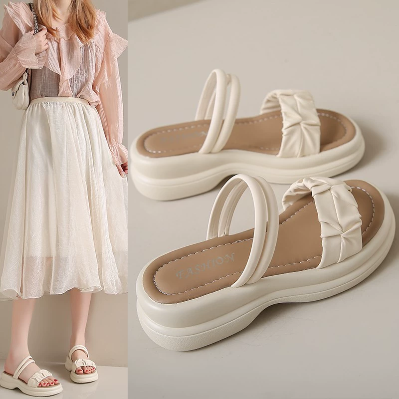 Две сандалии женские 2025 лето новая фея фея стевает на фекалии с толстым дном