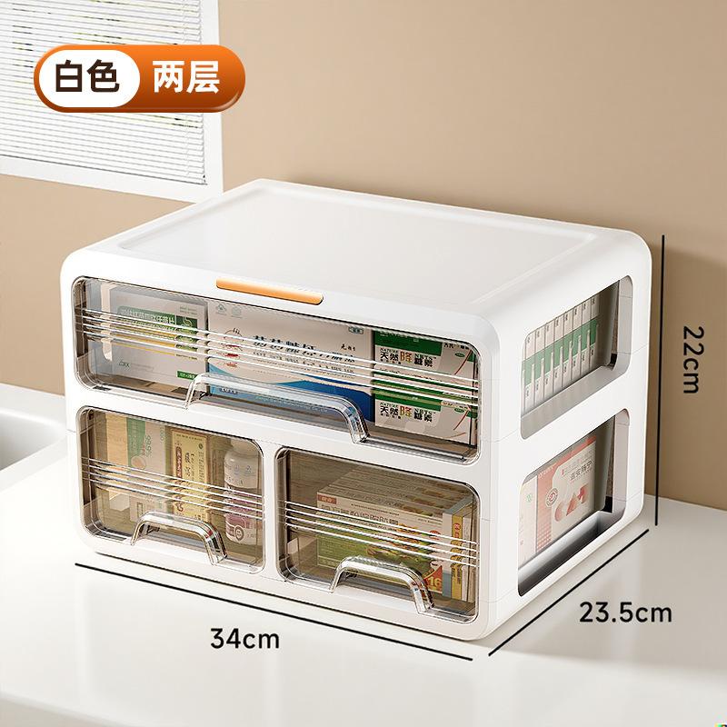 优勤药箱家庭装抽屉式药品收纳盒家用大容量药盒常用药多层收纳柜|undefined