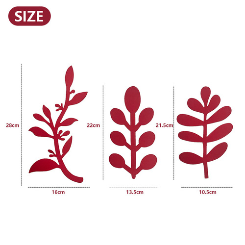 Paper simulated leaves, wrinkled paper flowers and leaves with turtle leaves, festive red wedding room decoration wall stickers and hanging ornaments