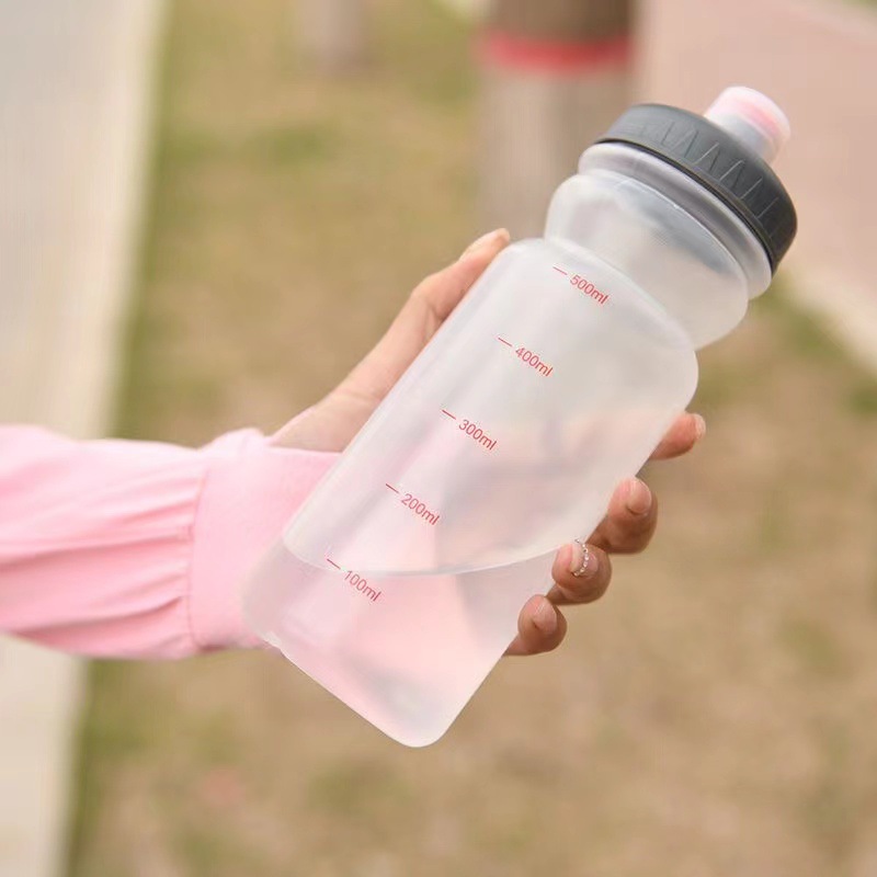 Outdoor Large Capacity Cup Portable Frosted Plastic Water Bottle 500ml Running Cycling Sports Equipment_voghion.com