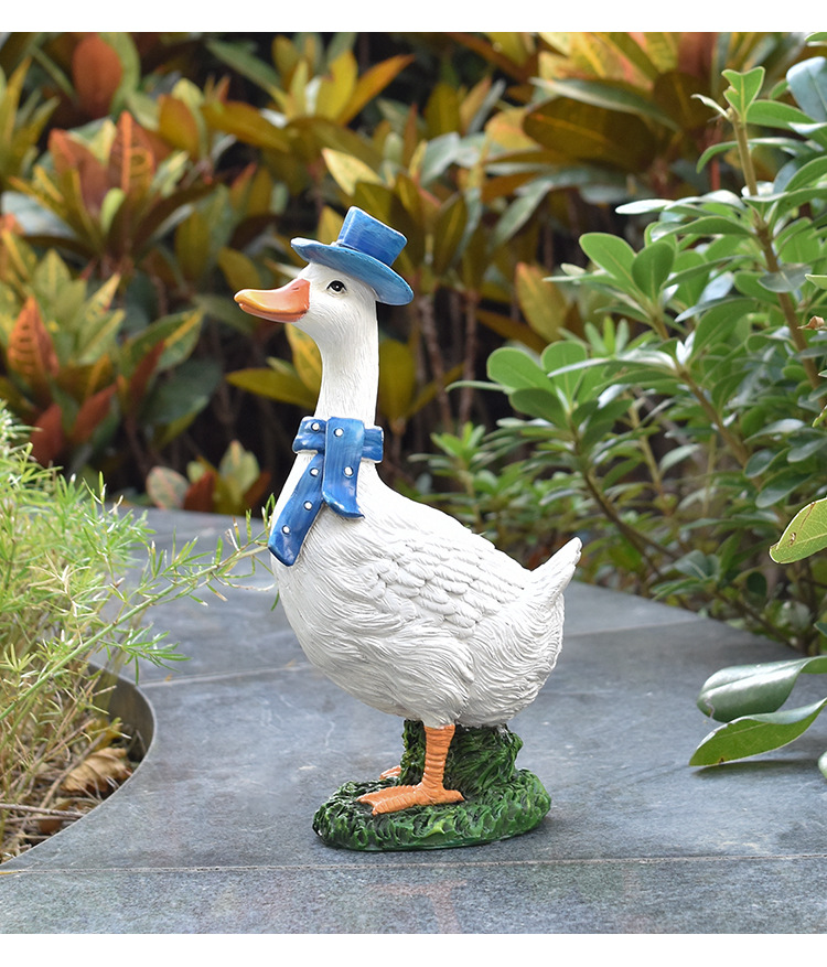 Simulated Cartoon Cute Little Duck Animal Ornament Garden Courtyard Potted Plant Decoration Home Rural_maomaolike.com