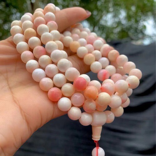 Deep Sea Rose Queen Natural Pink Bodhi Beads 108 Pcs Women's Fresh and Sweet Bracelet Wholesale