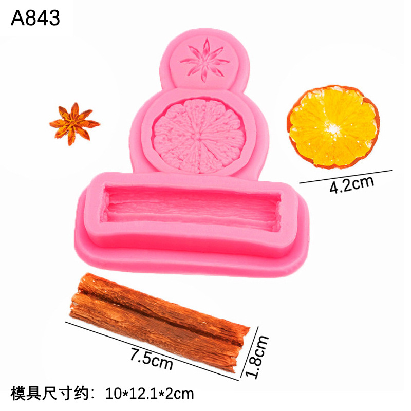 Limón seco octogonal Canela Especias modelado molde de silicona DIY fondant cake chocolate decoración Decoración