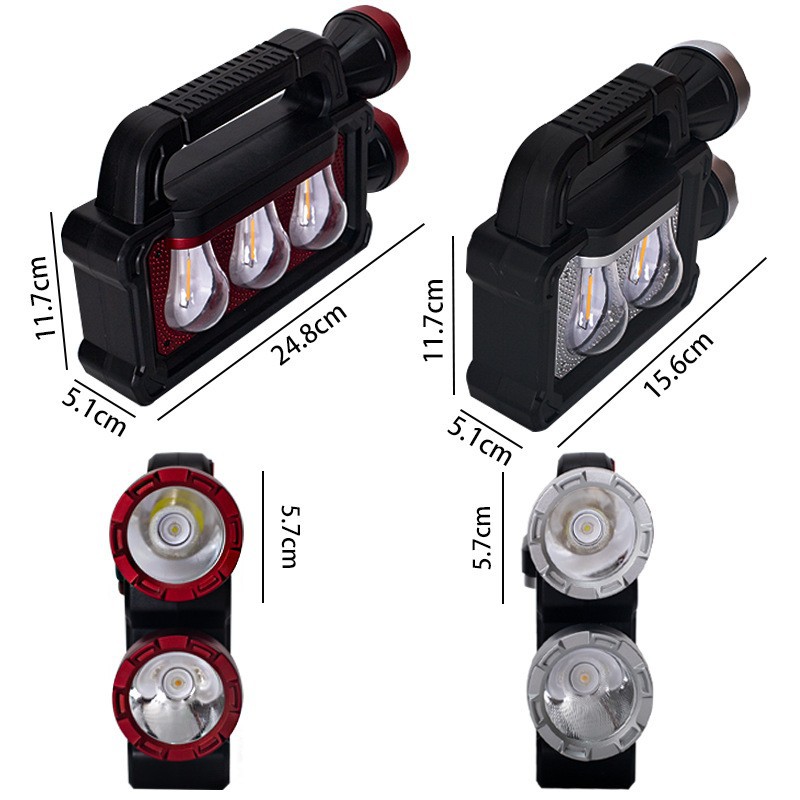 Linterna de pesca nocturna transfronteriza patrulla luz de reflector al aire libre de largo alcance led lámpara recargable camping lámpara portátil