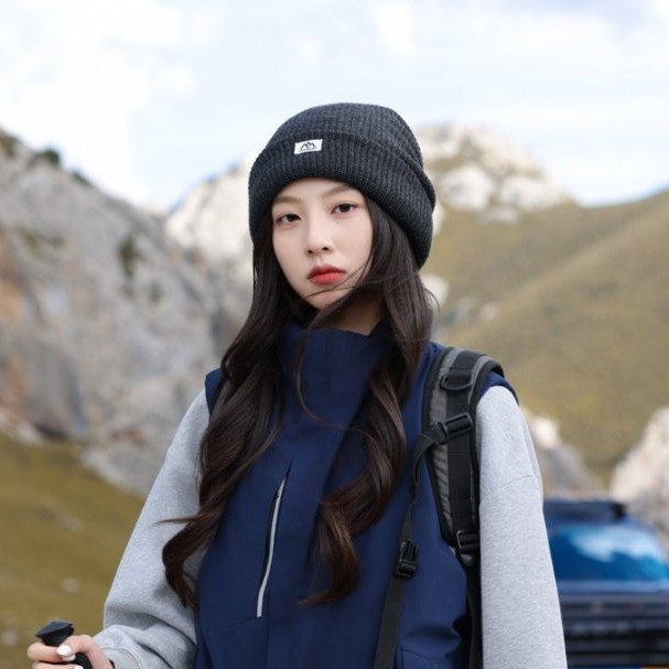 美式秋冬季双层针织帽女2025新款百搭冷帽户外防寒骑行保暖毛线帽|undefined