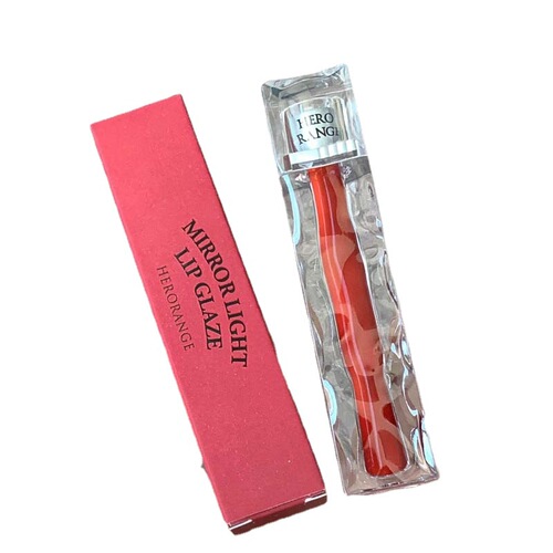 HERORANGE~ Ice Crystalline Mirror Gloss Lip Lacquer, Hydrating, Shiny, Long-lasting, Vibrant Color, Non-staining, Glassy Lip Color
