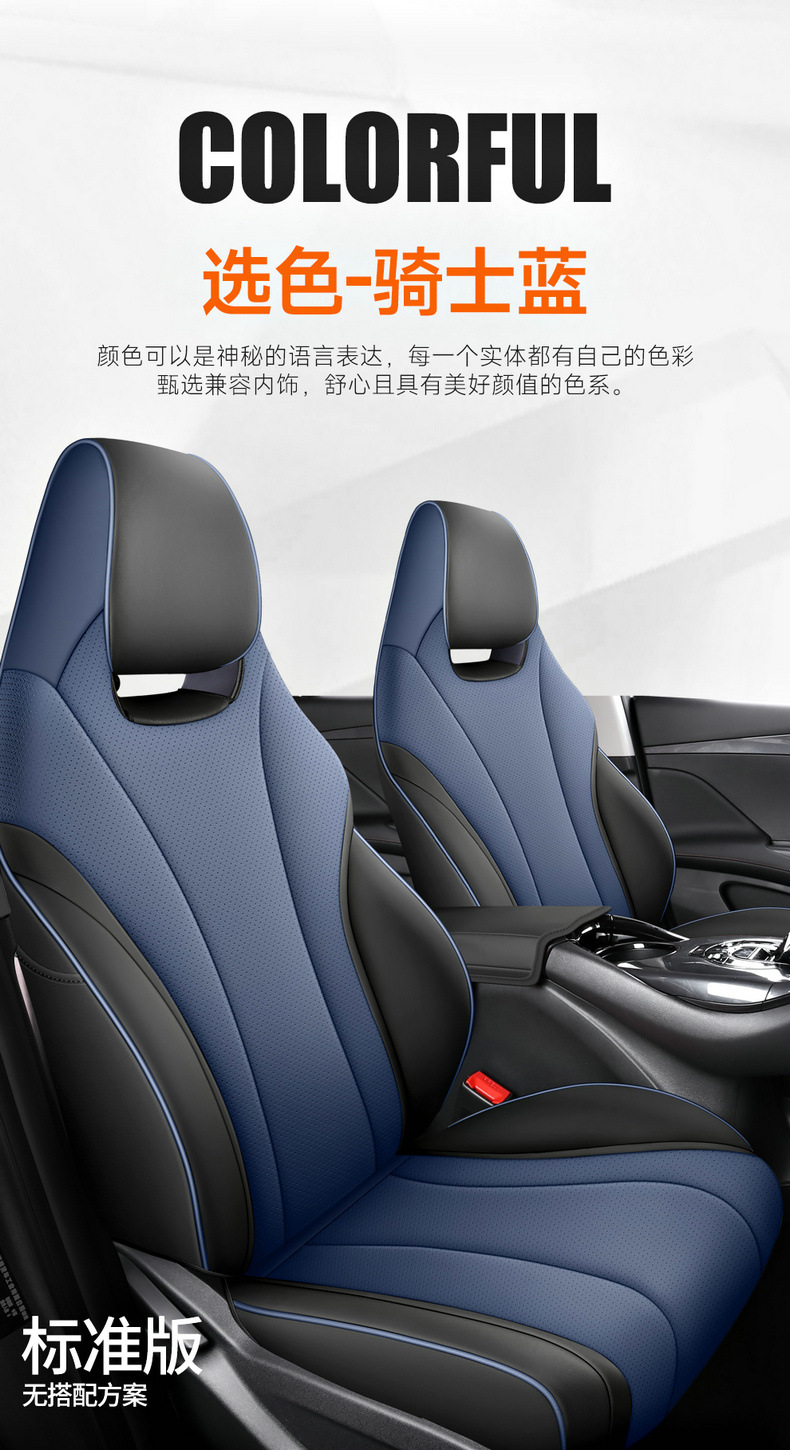 BYD E2 stylish simple wear-resistant dirt-resistant feel comfortable special perforated leather cartoon version 5 color seat cover