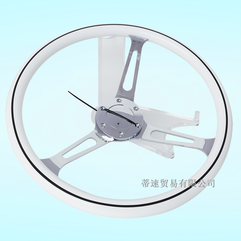 Direct from the manufacturer, car modification 15inch universal steering wheel, white 380MM electroplated steering wheel, hole spacing 70mm