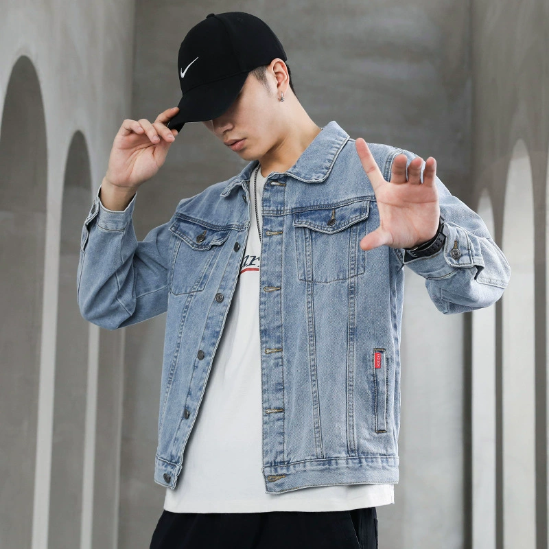 2025 осенний и зимний многокарманный стройный джинсовый пиджак для молодежи