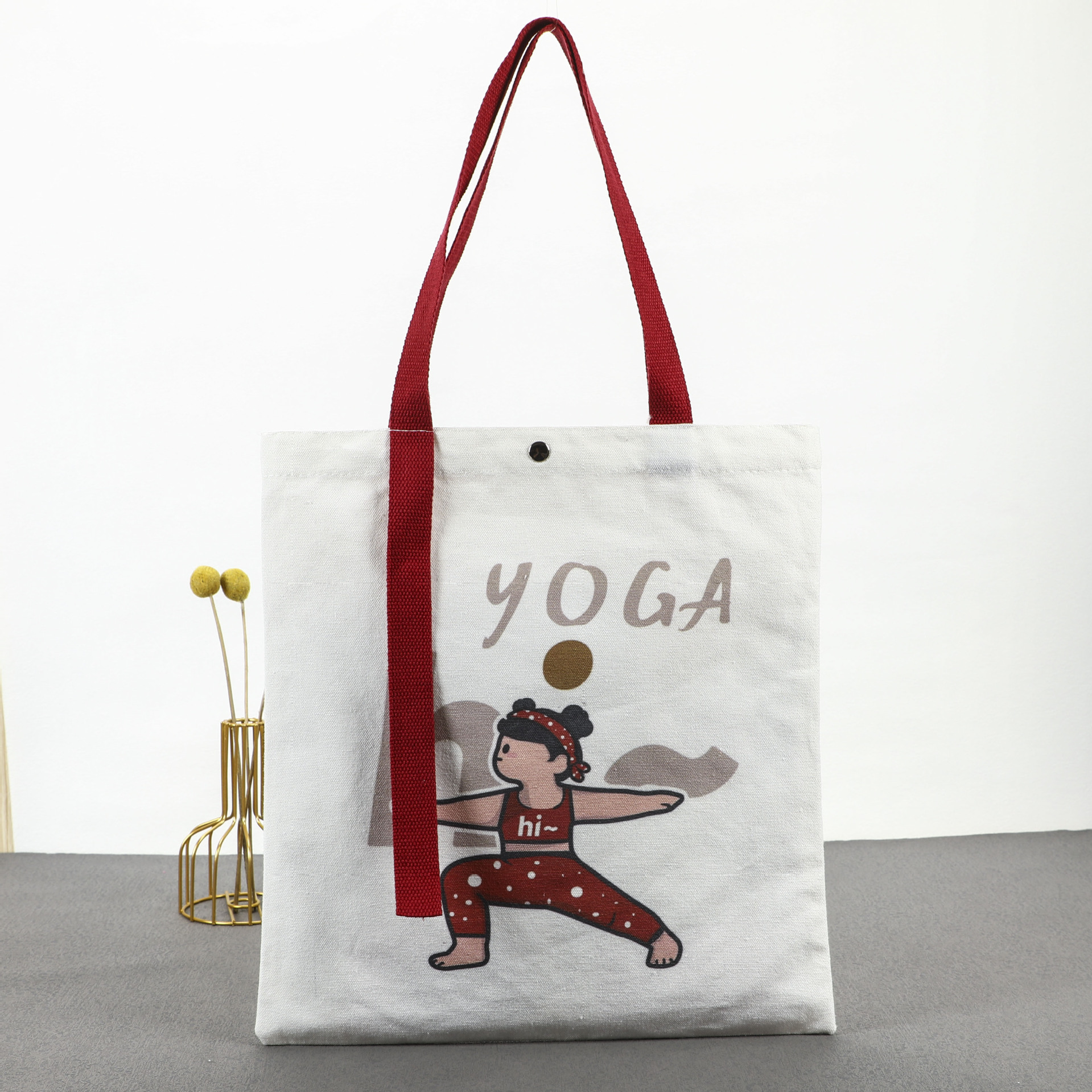 高档瑜伽帆布袋批发舞蹈培训班瑜伽馆广告宣传帆布包可印logo图案