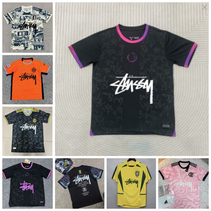 Stussy Signature Edition Jersey Flamengo Italian Football Uniform Japan Brazil Casual Apparel Cross-Border Shipping Stussy Signature Edition Jersey Flamengo Italian Football Uniform Japan Brazil Casual Apparel Cross-Border Shipping