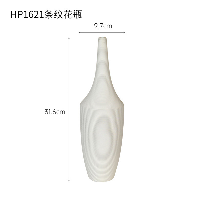 Jarrón de cerámica Wabi-Jifeng simple Decoración del hogar Arreglo floral seco Sala de estar Decoración de estudio Flor pequeña de boca estrecha al por mayor