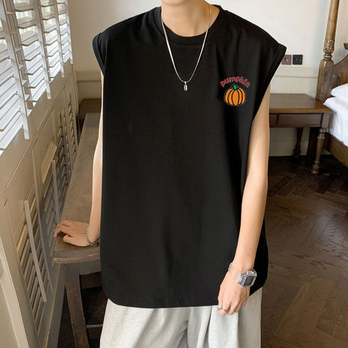 Men's Summer Cotton Sleeveless Tank Top 2025 New Arrival American-Style High-Street Loose-Fit Versatile Cross-Country Vest T-Shirt