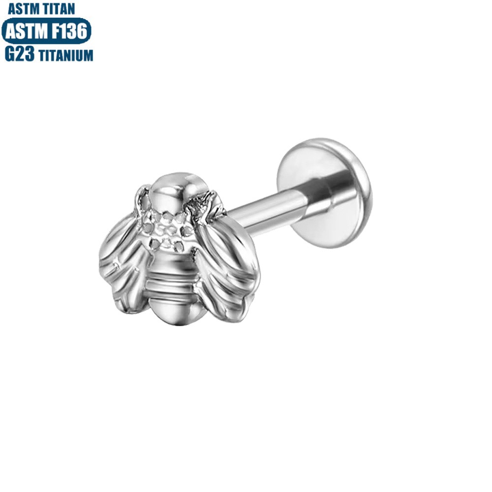 F136 Titanium Alloy Lip Ring Small Ear Nail Thread Inner Tooth Ear Bone Nail Tragus Piercing Earring Cartilage Ring Snake Lip Nail detail image 14