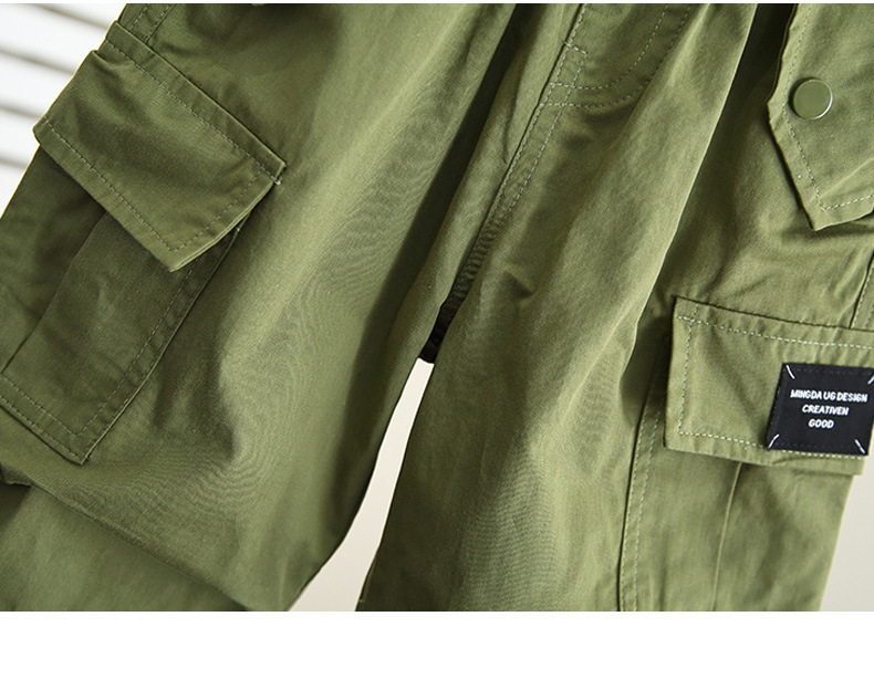 Set hanorac și pantaloni cargo pentru băieți toamnă primăvară_voghion.com