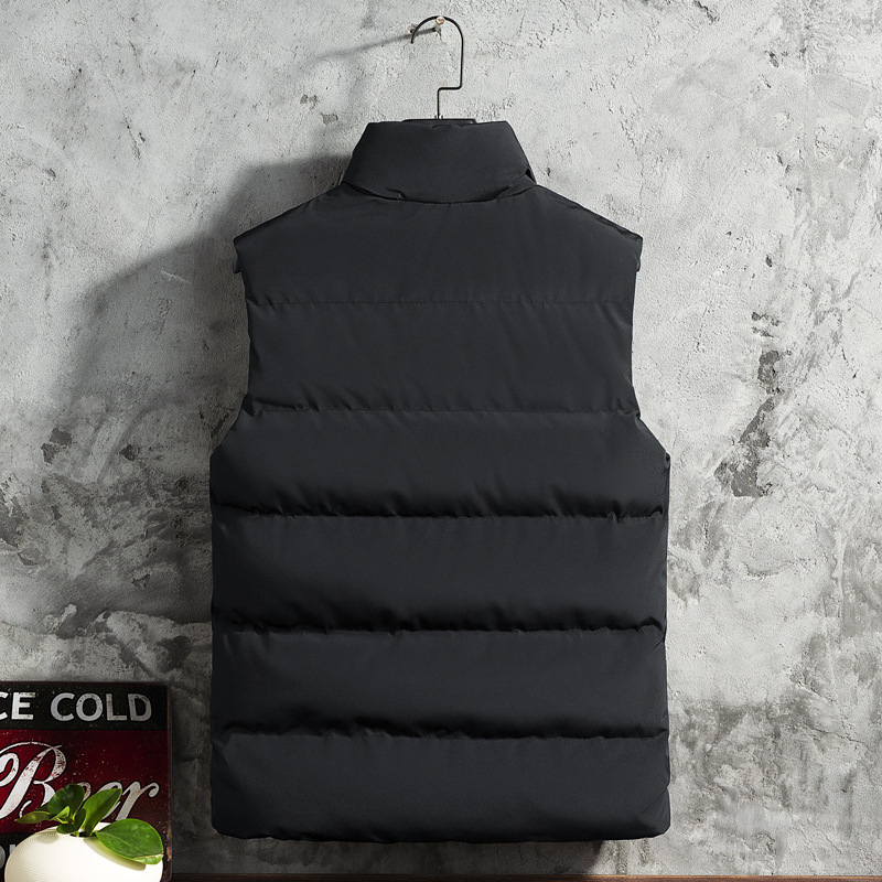 Chaleco de los hombres del otoño y el invierno abajo algodón suelta stand collar caliente color sólido chaleco más tamaño abrigo fábrica al por mayor