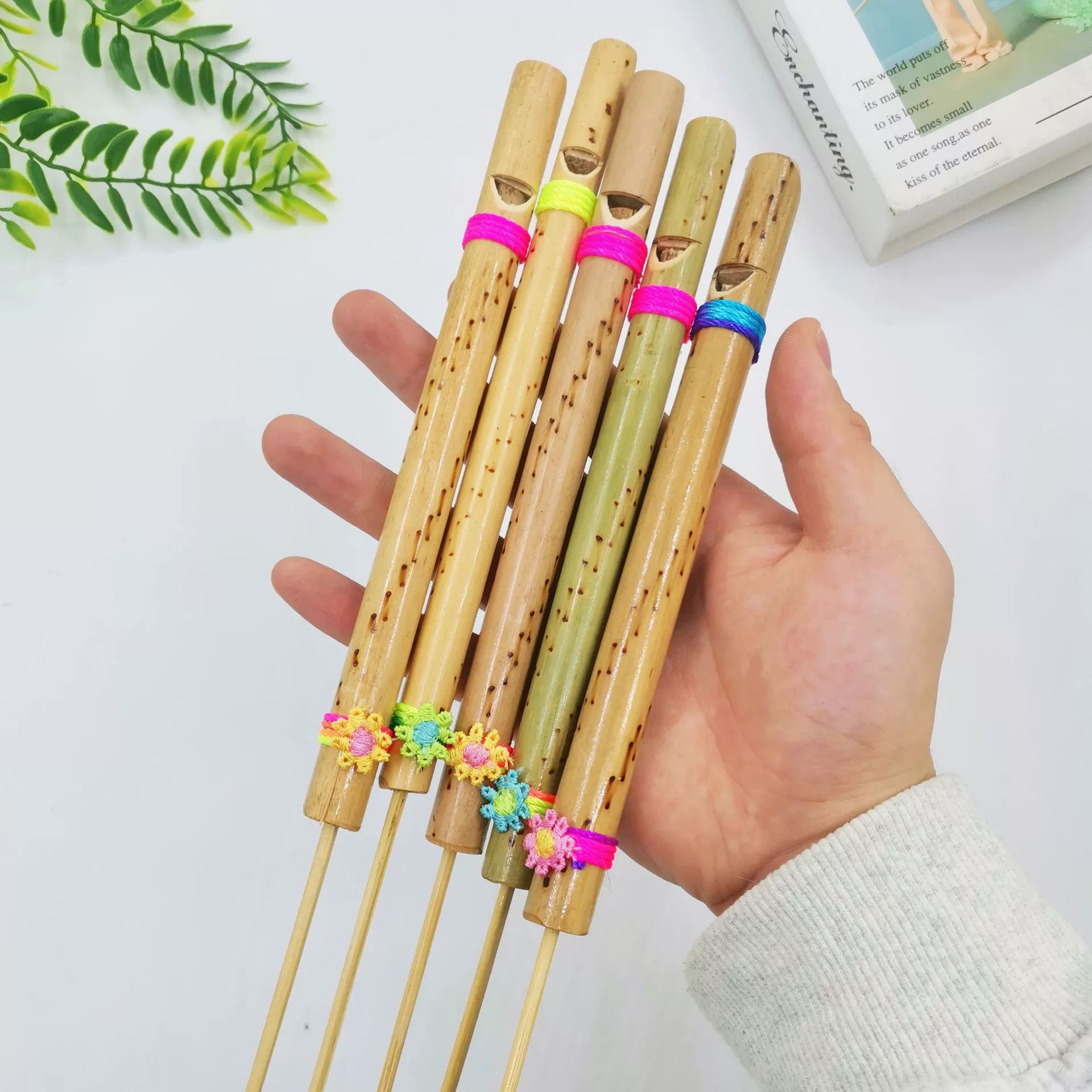 Фабрика бамбуковая птичья флейта с цветами ручной работы бамбуковый свисток дует птичий свисток ностальгический птичий звук музыкальный инструмент ремесла игрушка оптом