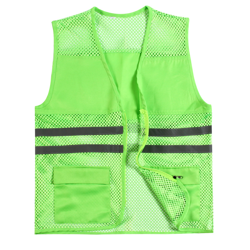Tela de malla transpirable voluntario chaleco de trabajo personalizado chaleco reflectante voluntario ropa de seguridad personalizada impresión lo