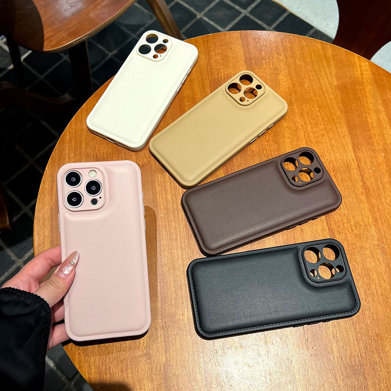Autumn and Winter Leather Bread Apple 17Promax Mobile Phone Case New Simple Pure Color Material Shell Printing Bottom Shell Autumn and Winter Leather Bread Apple 17Promax Mobile Phone Case New Simple Pure Color Material Shell Printing Bottom Shell