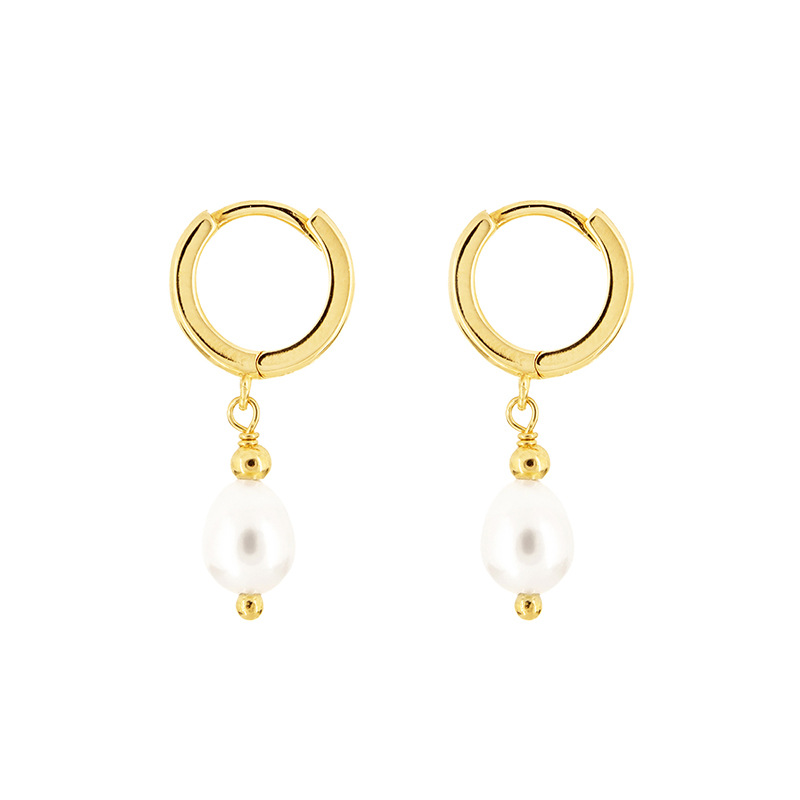 Fashion Geometric Sterling Silver Asymmetrical Artificial Pearls Rhinestones Drop Earrings 1 Pair