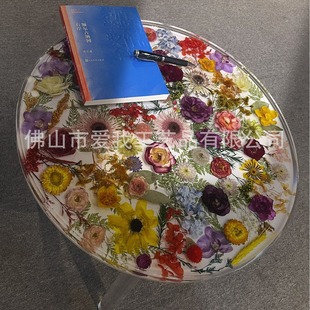 Customized Transparent Creative Coffee Table Wholesale Classy Living Room Coffee Table Real Flower Transparent Coffee Table Large Amount of Art Furniture Source