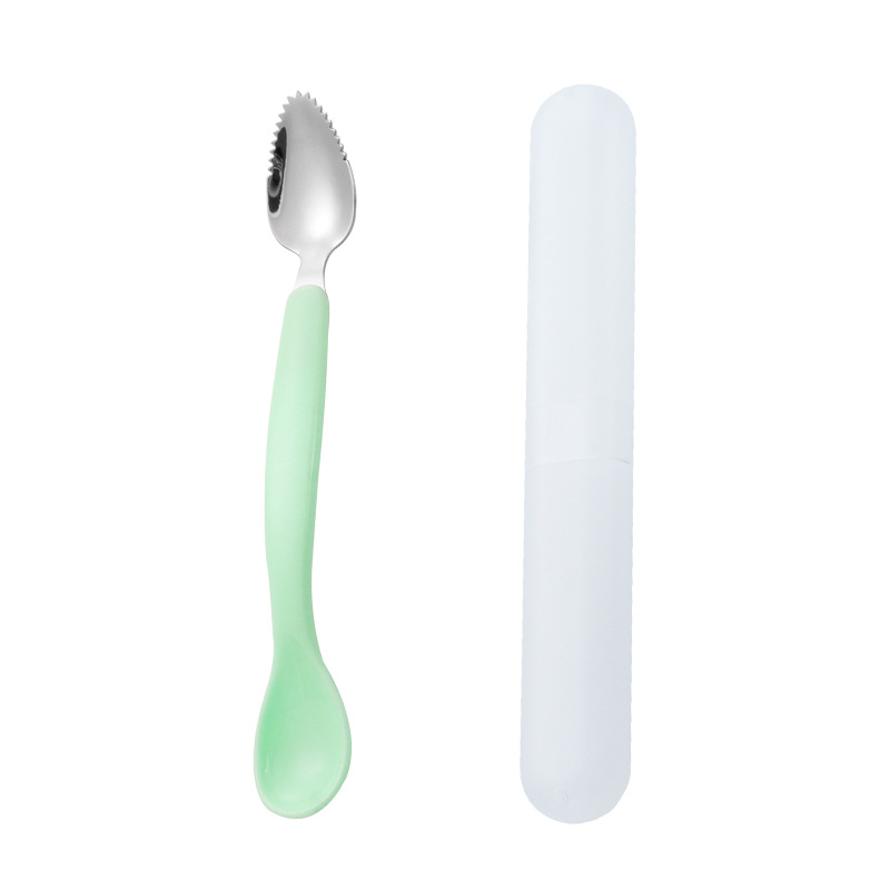 304 aprendiendo a comer entrenamiento cuchara de comer para niños cuchara de bebé comida complementaria vajilla de autoalimentación herramienta de tenedor