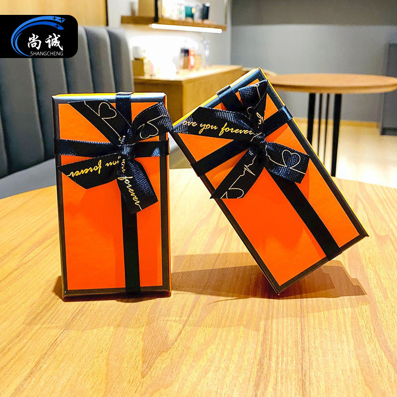 Personalized fashionable orange gift box girly heart creative gift box for boyfriend and girlfriend exquisite empty box manufacturer wholesale