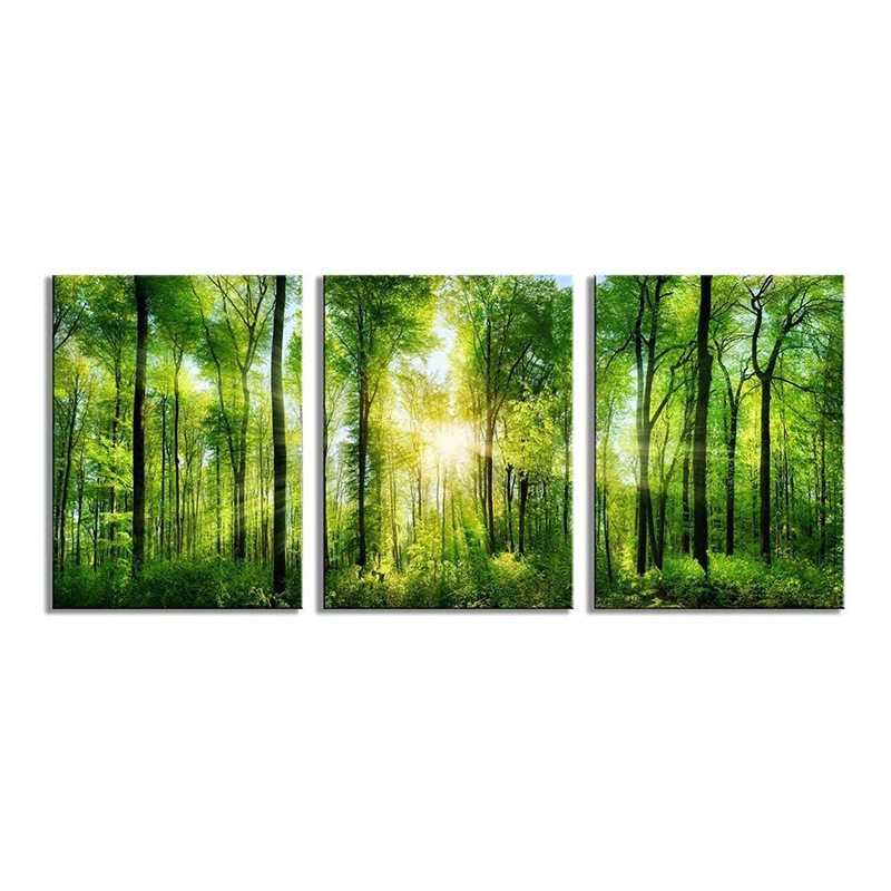 Foreign Trade New Decorative Painting Art Painting Sunshine Green Forest Spray Printing Painting Core Fresh Wall Decoration Living Room