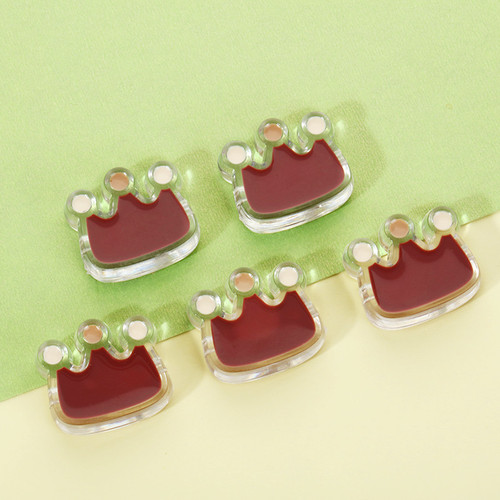 DIY Accessory Headband String Beads Transparent Hole Acrylic Droplet Oil Crown Cartoon Phone Chain Pendant Accessory