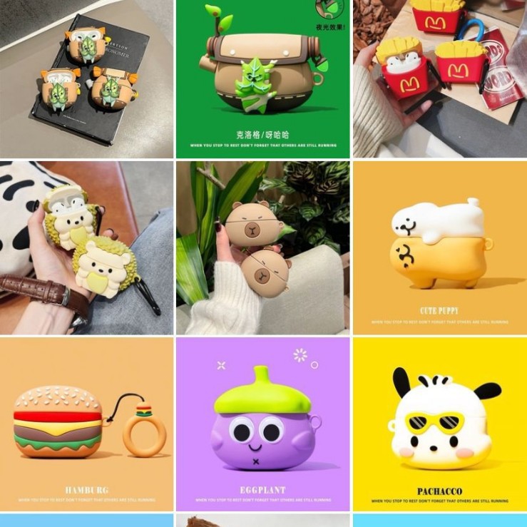 2025年新款可爱卡通图案适用AirPods Pro3苹果蓝牙耳机壳保护套萌