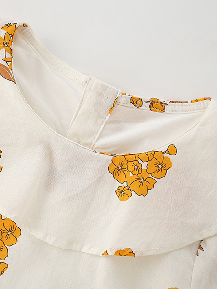 En stock malwee niños ropa verano nuevo vestido europeo y americano de estilo occidental cuello redondo manga corta falda la muchacha
