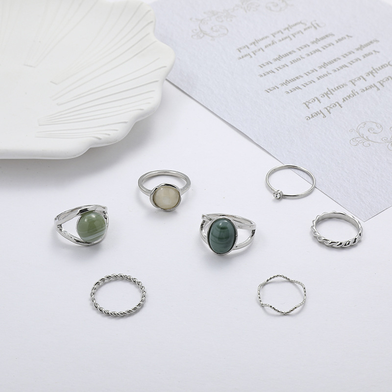 Banquet Occasion Retro Geometric Artificial Gemstones Alloy Wholesale Rings
