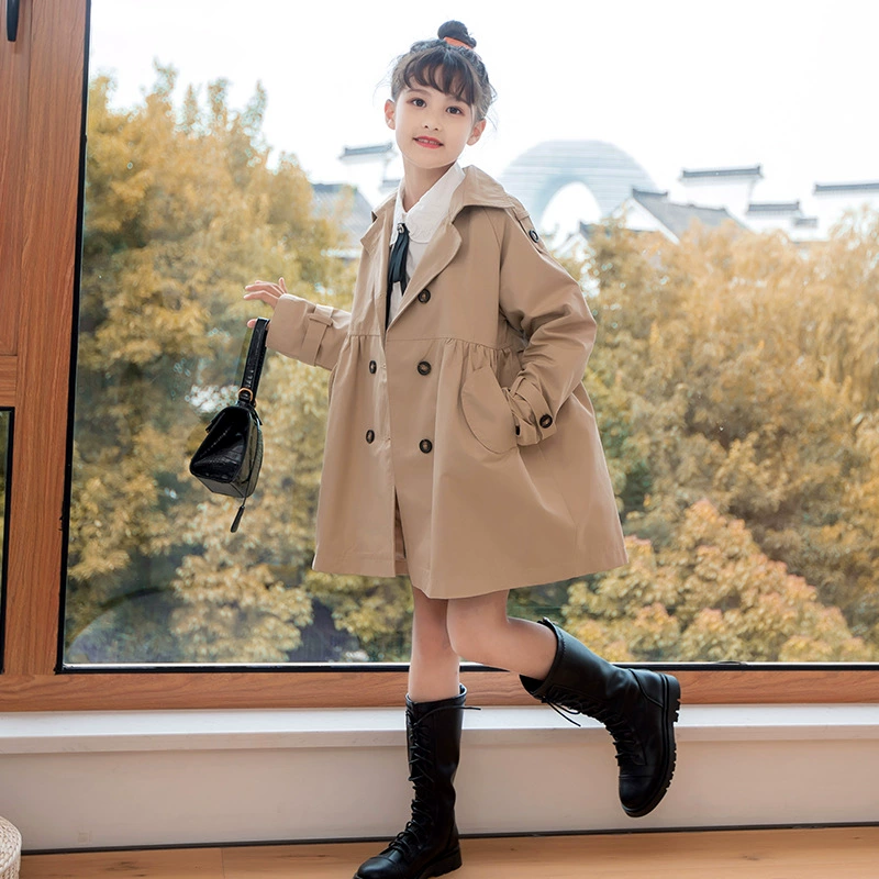 Весна длинный детский демисезонный trench coat, для подростков, семейный стиль