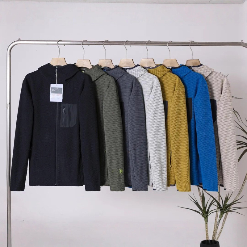 Always Ready for Skiing! Cationic Fleece Hooded Jacket Men's Outdoor Sports Warm Middle Layer Windproof Fleece Jacket