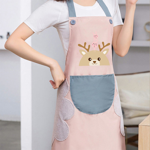 Apron for women's kitchen household waterproof and oil-proof  new catering Internet celebrity work clothes no-wash apron