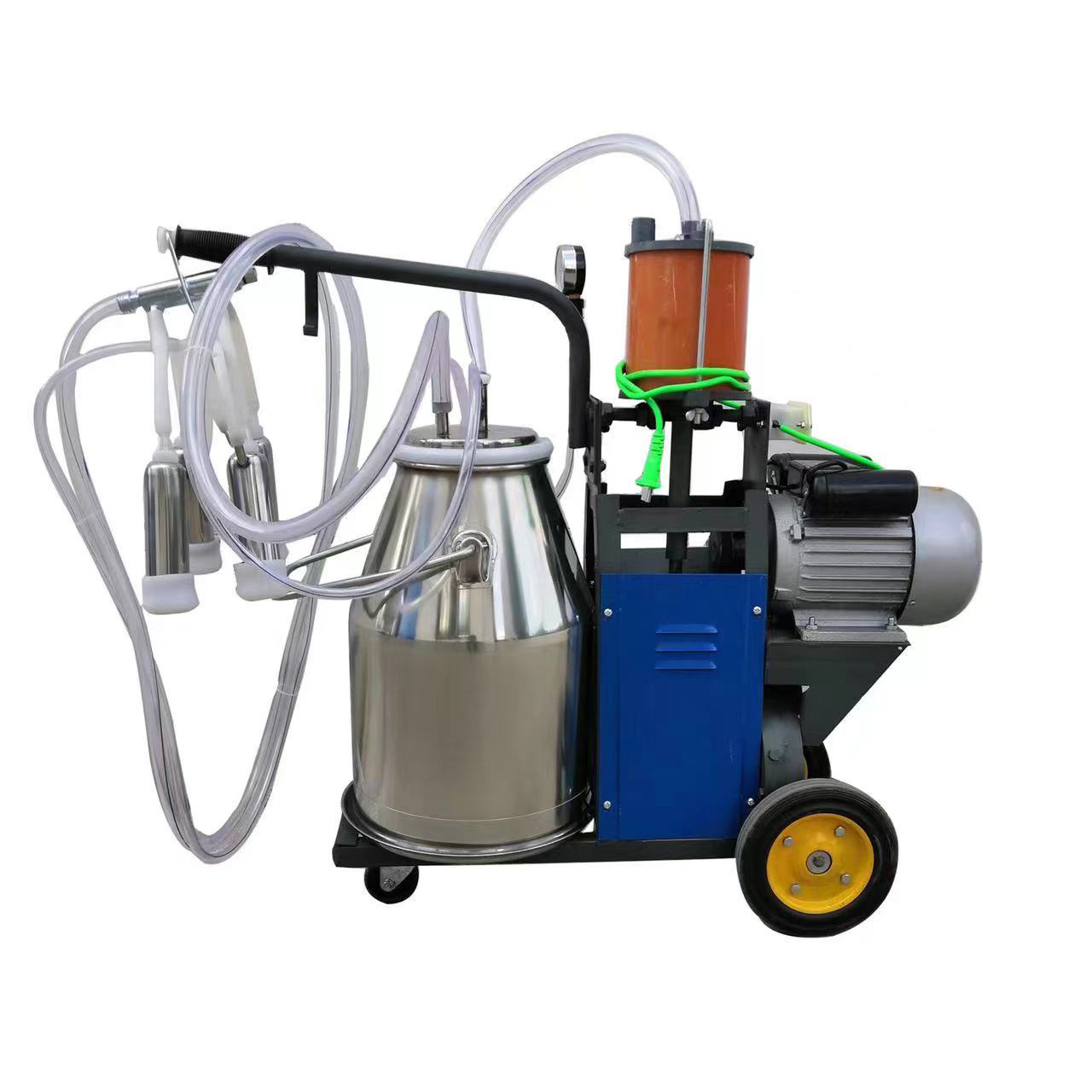 Máquina de ordeño tipo bomba de vacío móvil tipo pistón de cuatro extremos máquina de ordeño de succión de leche equipo de cría para vacas, ovejas y camellos