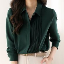 白色衬衫女2025春秋季新款高端气质职业正装衬衣百褶长袖雪纺上衣