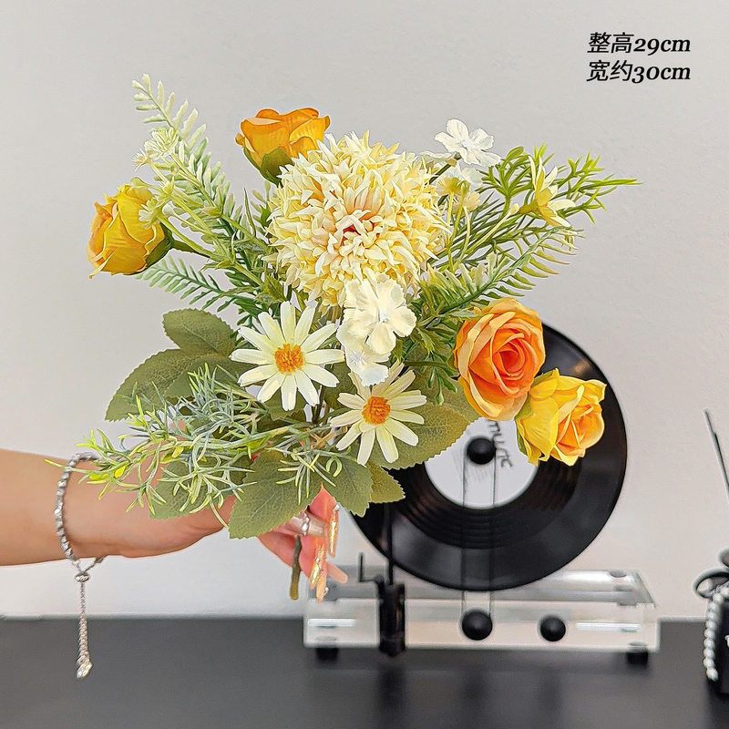 タンポポの花束造花とヒョウモンの組み合わせ造花家の装飾装飾品シルクフラワー DIY 花外国貿易|undefined