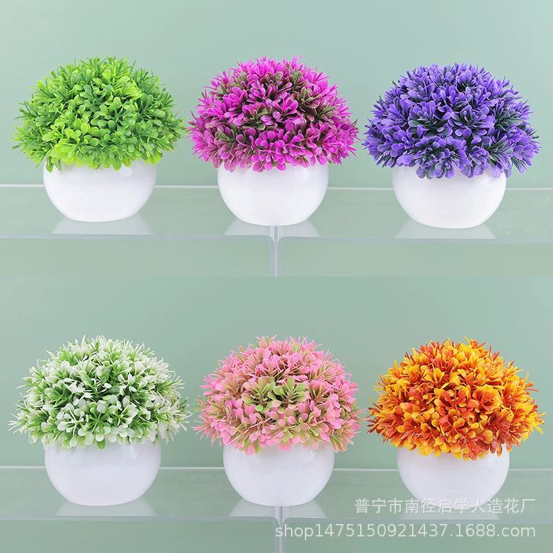 Оптовая Амазонка имитация цветка зеленый горшок с растениями небольшое украшение творческий дом гостиная столовая украшение бонсай Свадебный искусственный цветок