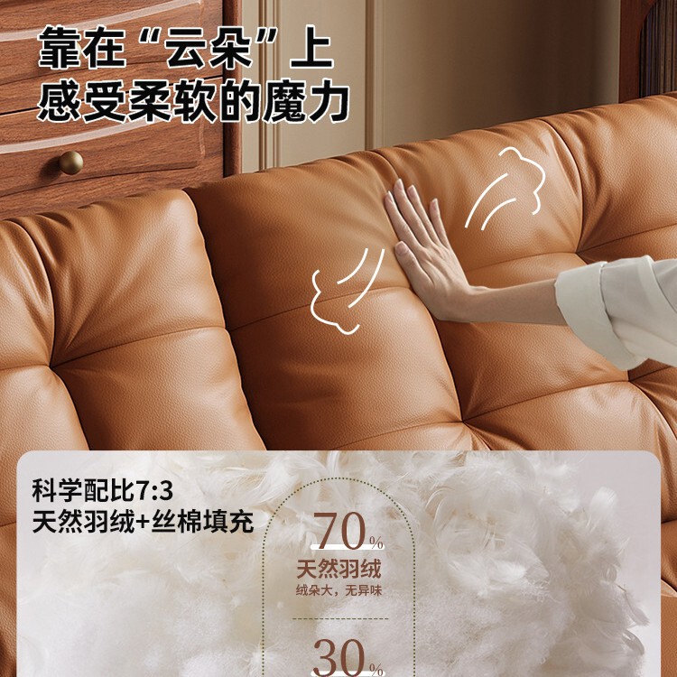 意式极简牛皮沙发轻奢直排新款法式复古大小户型客厅头层牛皮沙发|undefined