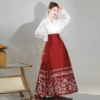 【Dream Butterfly】White top + red horse-faced skirt