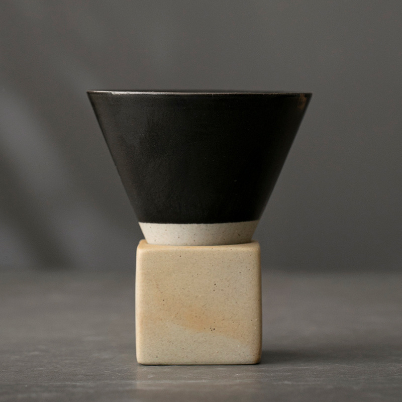 Retro de gres taza de café cubo creativo taza de té Taza de cerámica sub-máquina logotipo grabado transfronterizo taza japonesa