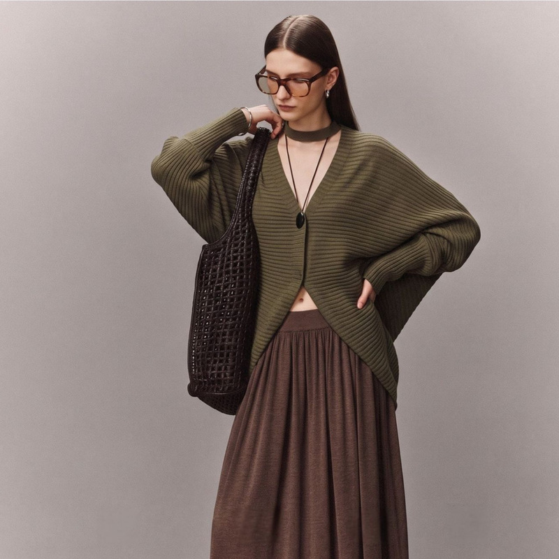 Sansen Relaxed Women's Pure Wool Cardigan Seattle Cape Batwing Sleeve Slimming Knitted Jacket Sansen Relaxed Women's Pure Wool Cardigan Seattle Cape Batwing Sleeve Slimming Knitted Jacket