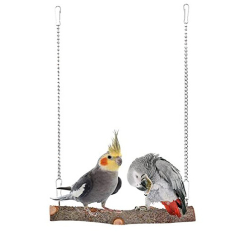 Parrot Swing Bird Supplies with Peelable Branch Swing Stand Bar Bird Cage Accessories