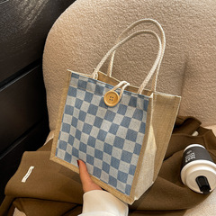 Wholesale 2023 New Summer Fresh Linen Hand-held Lunch Bag for Women, Ins Stylish Crossbody Linen Bag