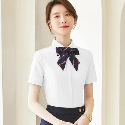 短袖衬衫女夏季薄款职业套装修身时尚气质衬衣职场白领工装工作服