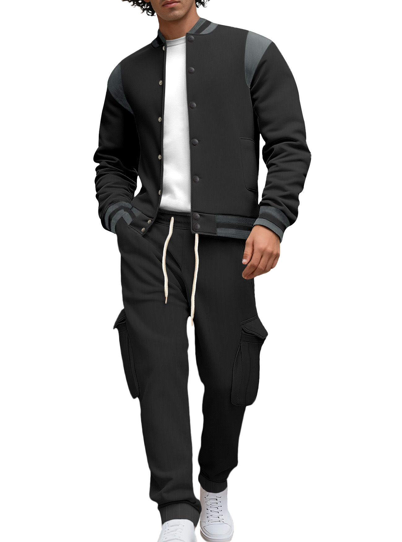Nuevo transfronterizo Europa y América Amazon nuevo otoño y invierno ropa de hombre cardigan universal ropa de béisbol deportiva casual hombre conjunto