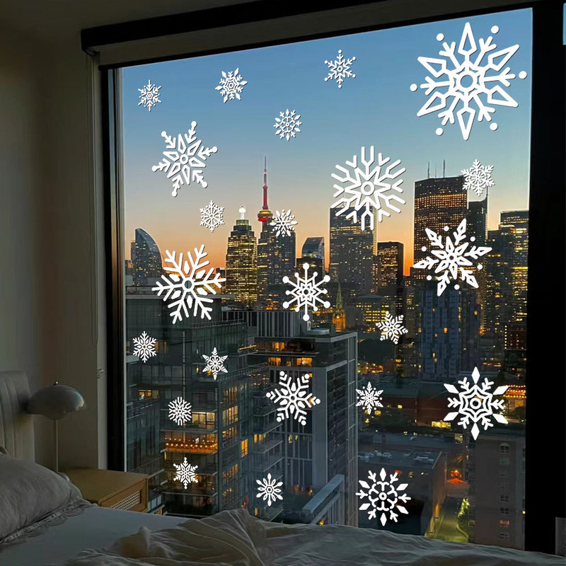 Cross-Border Christmas Decorations, Snowflake Static Stickers, Scene Setup, Glass Door and Window New Year Decorations, Christmas Stickers