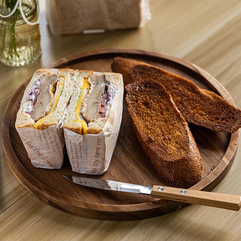 Acacia Wooden Tray Round Tea Tray Set-up Waterproof Large Dinner Plate Country Vintage Wooden Dried Fruit Round Plate