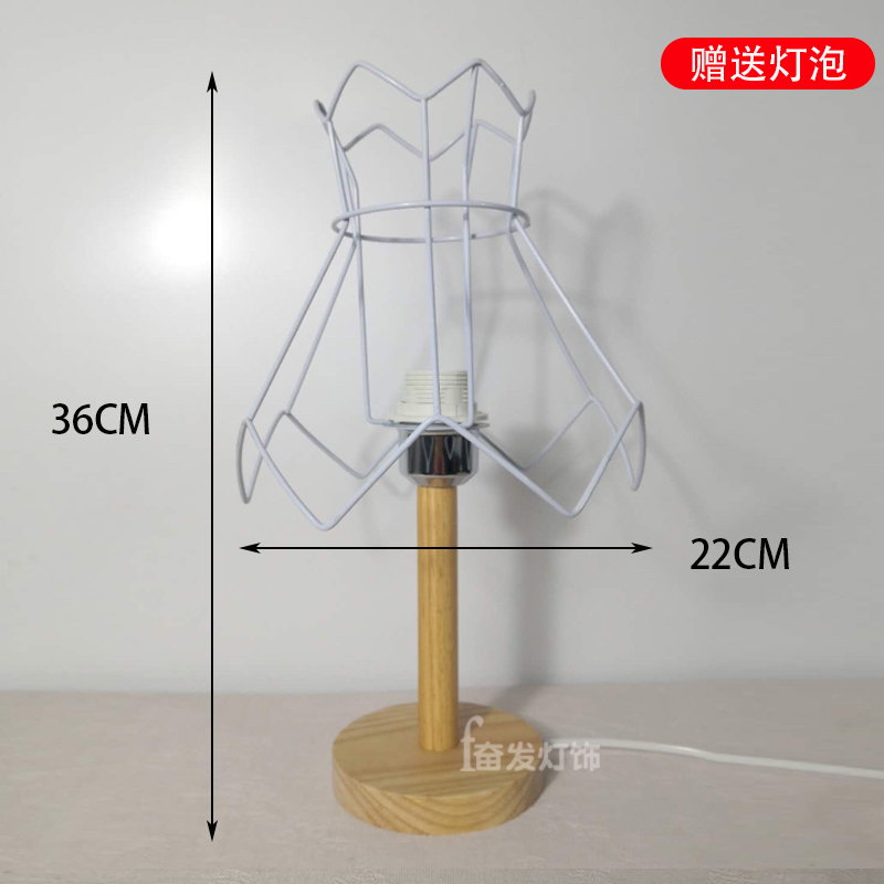 实木台灯手工diy编织棉绳灯架套餐藤编小红书祖母格钩针材料配件